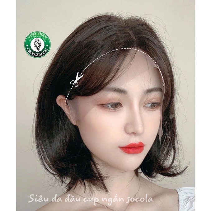 Siêu da đầu Cao Cấp Yuri Tran  màu choco tối mái bay siêu xinh, form chuẩn y hình thật.