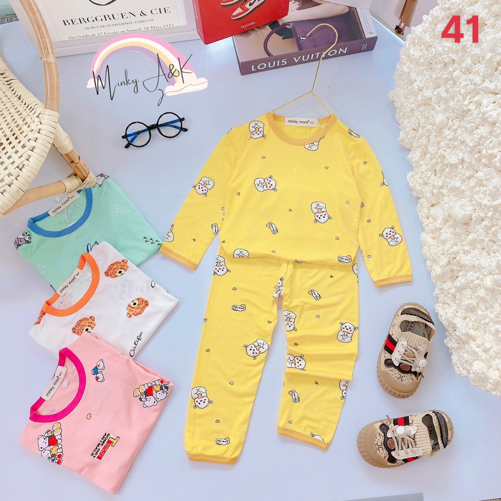 [Bé 7-19kg] Bộ dài tay thun lạnh Minky Mom trái bơ cho bé trai, bé gái [ HÀNG CHUẨN ]