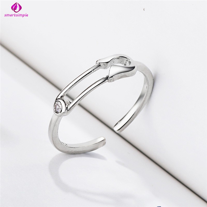 Nhẫn Mở Đính Đá Zircon Sáng Tạo Cho Nữ