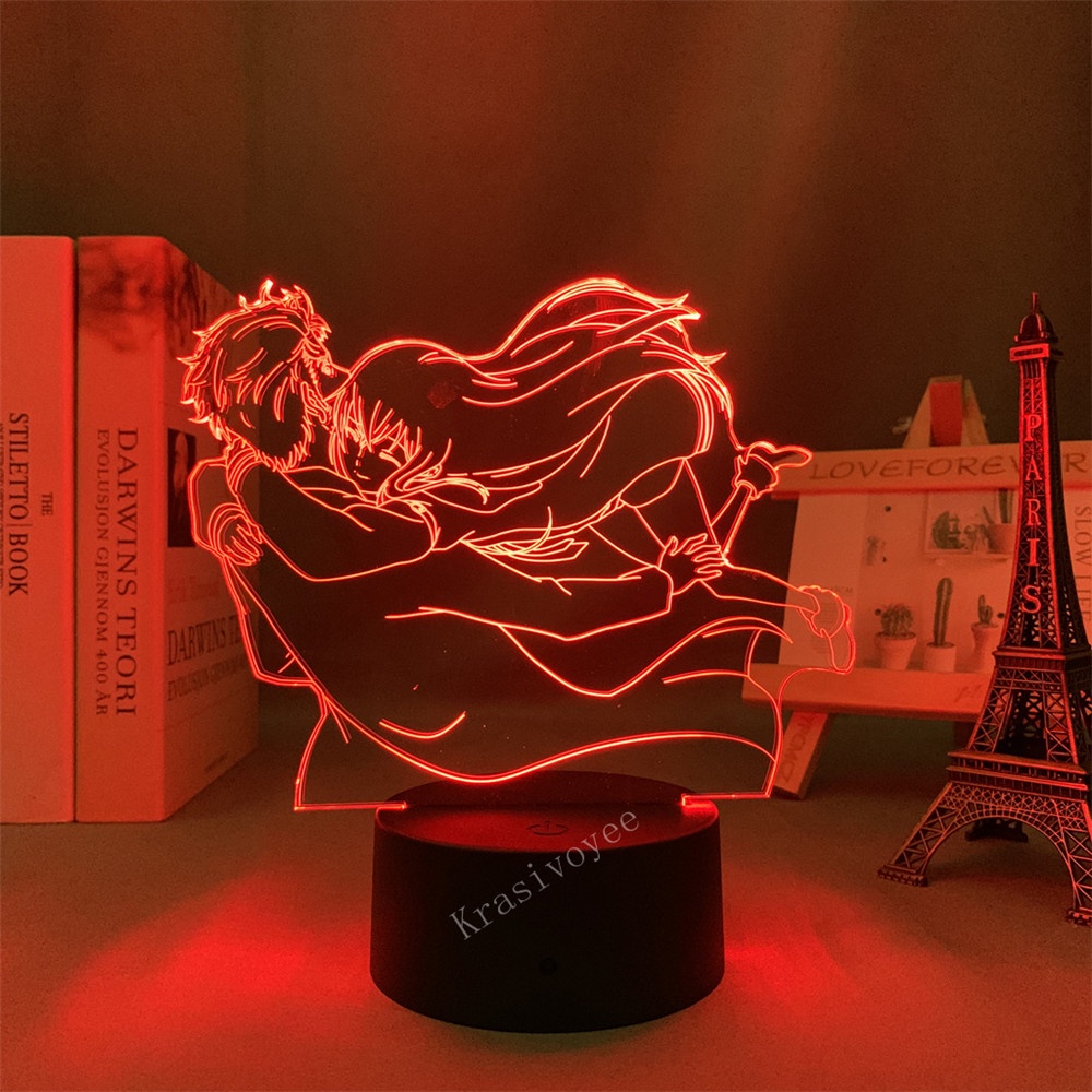 Mới Đèn LED Cầu Vồng Hoạt Hình Steins Gate Có Điều Khiển Từ Xa