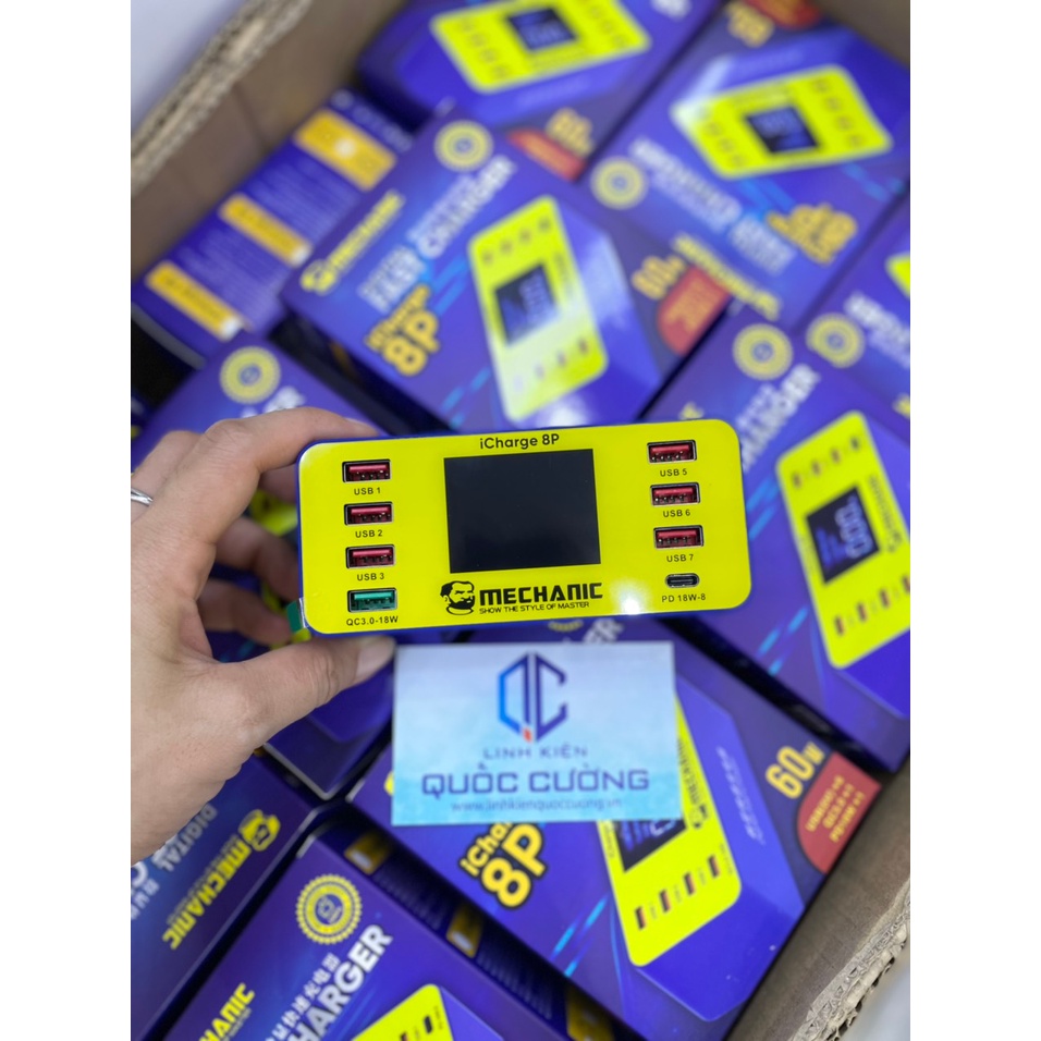 Bộ sạc nhanh 8 cổng iCharge 8P Mechanic ( Mẫu mới 2022 60W)