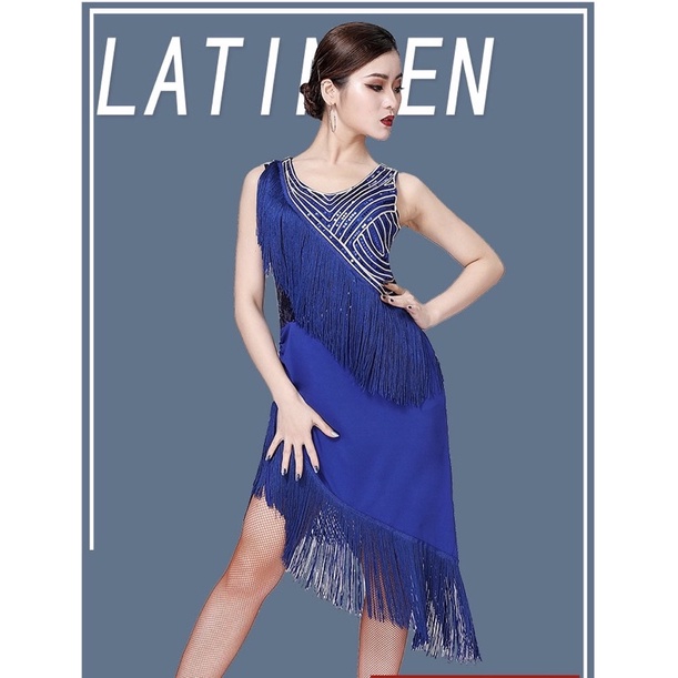 ĐẦM KHIÊU VŨ TÀ XÉO THUN CO GIÃN GIẤU BỤNG VL312N