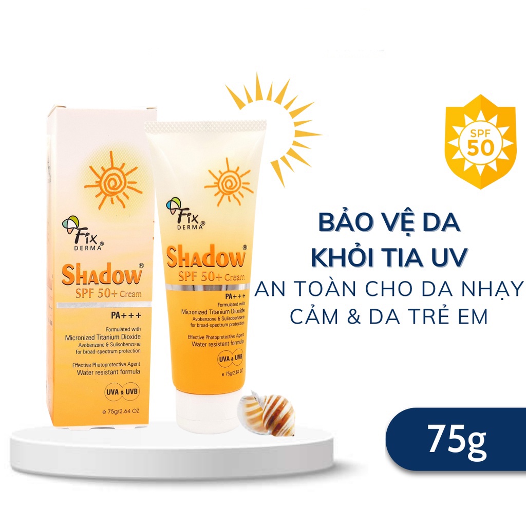 [MẪU MỚI] Kem Chống Nắng Phổ Rộng Fixderma Shadow Mỏng Nhẹ Không Gây Bí Da SPF50 Cream SPF 30 Gel Nhập Khẩu Chính Hãng