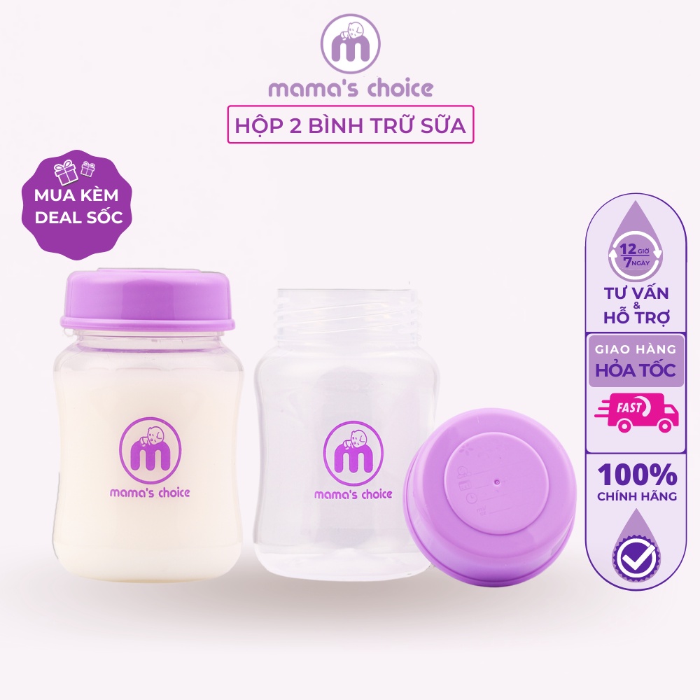 Bình Trữ Sữa Mama's Choice Dung Tích 150ml–240ml, Tương Thích Các Loại Máy Hút Sữa Cổ Hẹp