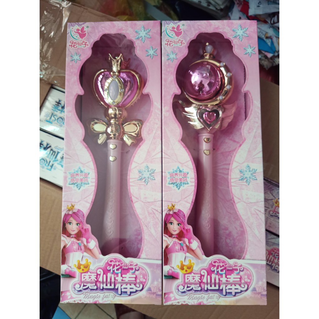 [TẶNG PIN] Gậy Phép Thuật Elsa, có đèn Led và âm thanh vui nhộn cho bé (size to dài 38 cm) full hộp màu