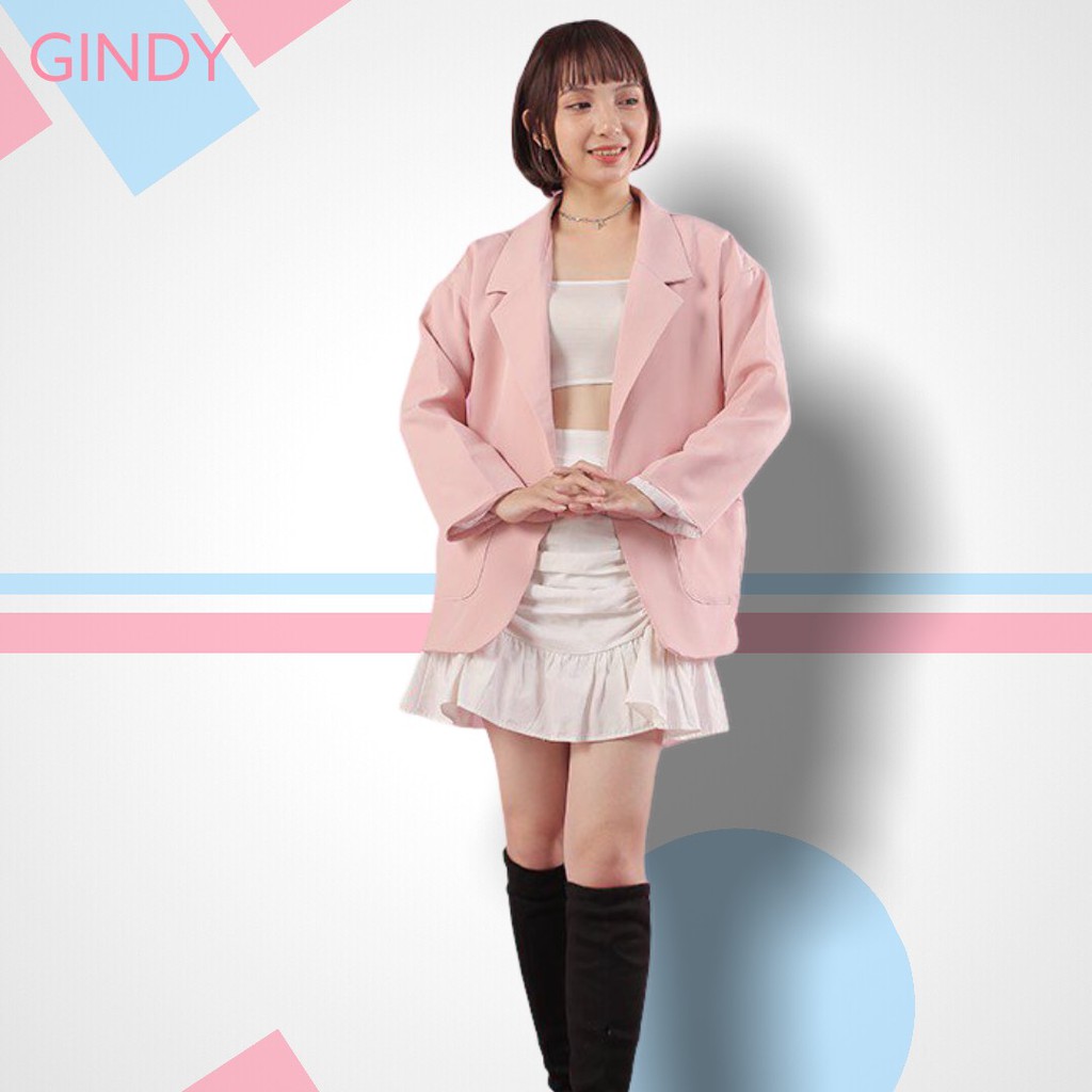 Áo khoác blazer nữ GINDY dự tiệc cuối năm dáng vest thời trang 2 lớp nhiều màu phong cách Hàn Quốc A30057