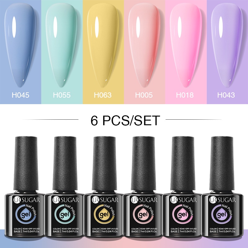 UR SUGAR sơn móng tay dạng gel UV Set 6 lọ 7ml