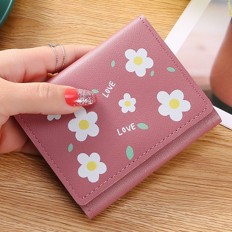Ví Mini Hoạ Tiết Love Hoa Siêu Hót Nhỏ Gọn Bỏ Túi
