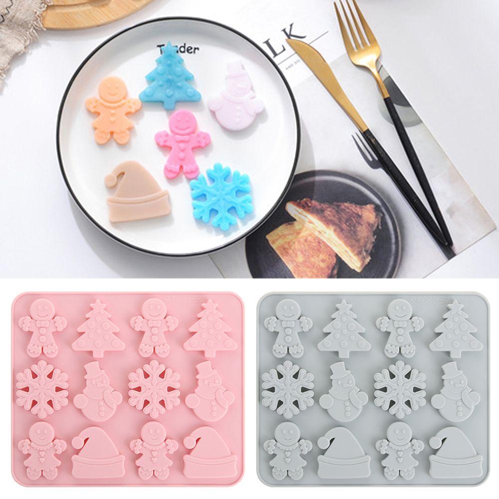 Khuôn Silicone Cấp Thực Phẩm Làm Bánh Kẹo Hình Người Tuyết DIY