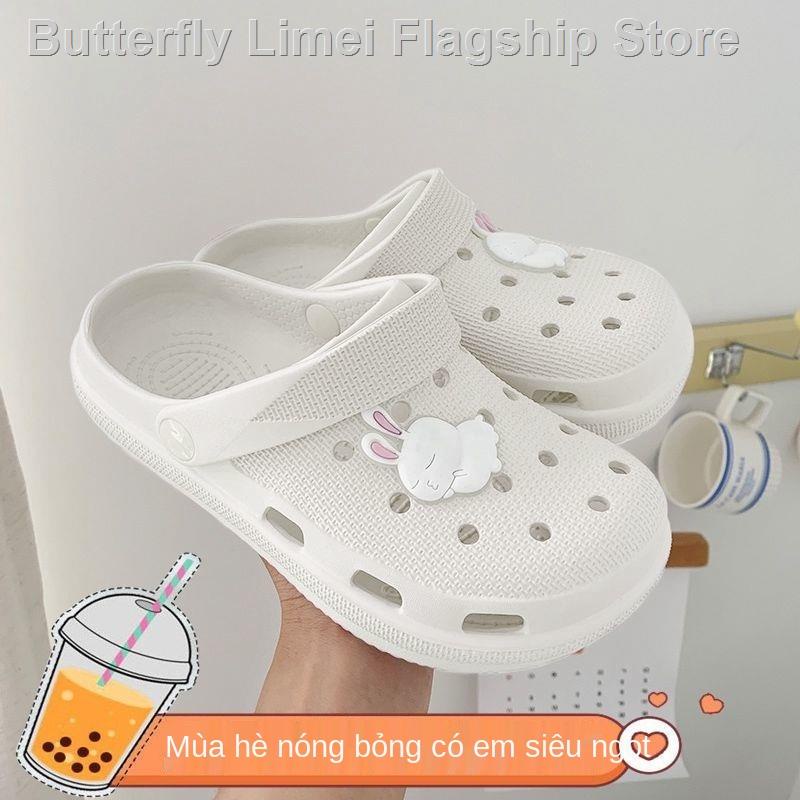 ℡❉✿Giày khoét lỗ nữ sinh đơn giản, thoải mái và dễ thương thời trang dép hàn quốc ở nhà không trơn trượt đế mềm đi chơi