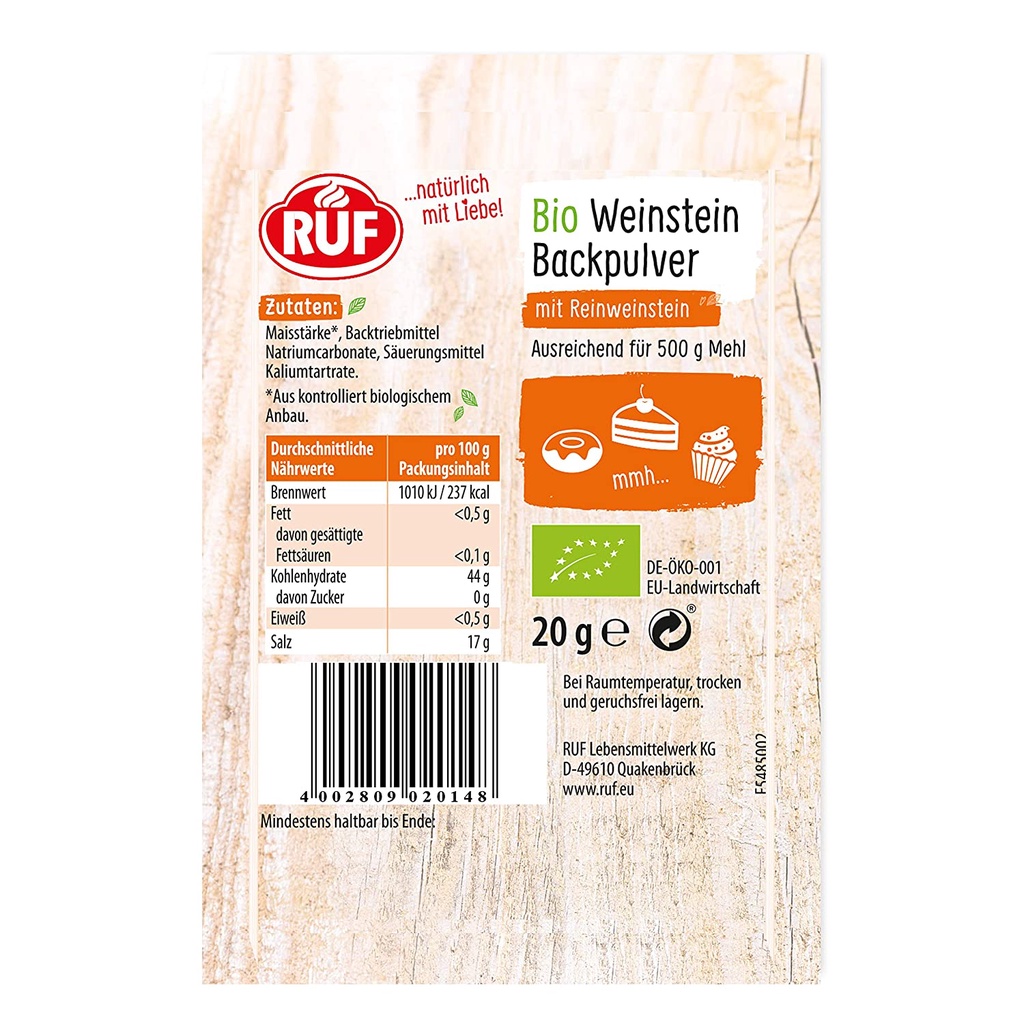 Bột Nở Hữu Cơ Làm Bánh Ruf