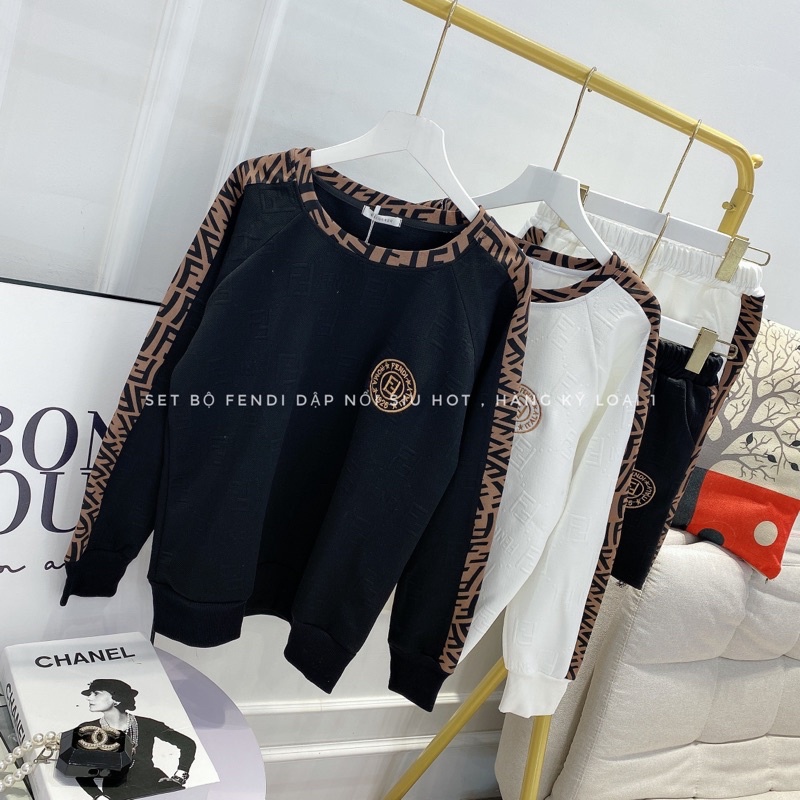 Set Bộ Xốp Viền FD Áo Dài Tay  Quần Sooc Có Logo