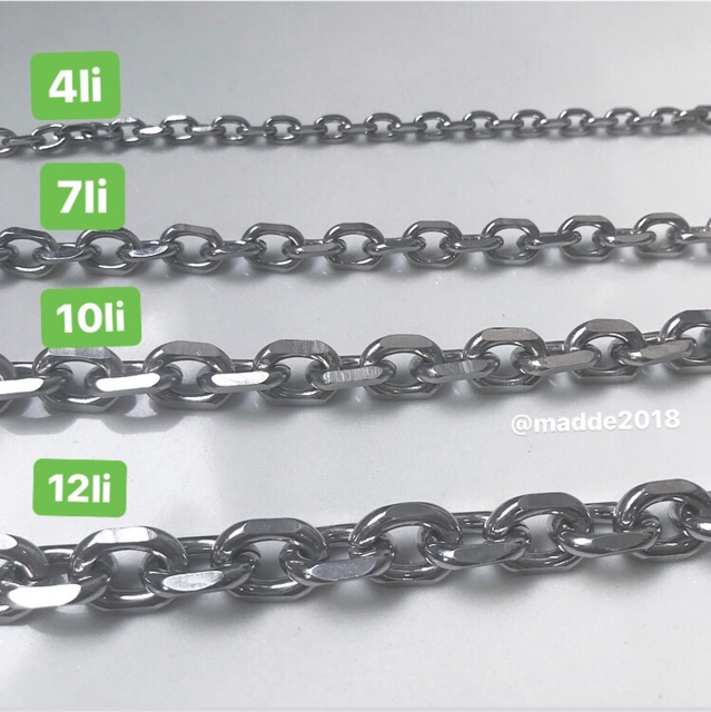 Vòng tay xích vuông inox - chain high / bracelet 4li-7li-10li-12li (BCH4 / BCH7 / BCH10 / BCH12) | BigBuy360 - bigbuy360.vn