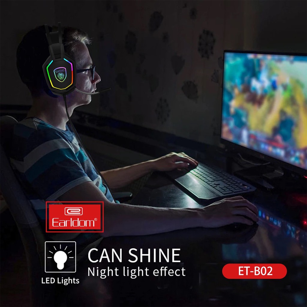 Tai Nghe Gaming Earldom ET-B02 Âm Thanh 7.1 USB LED - Hàng Chính Hãng