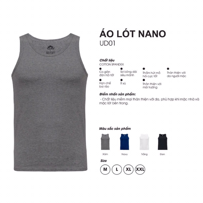 ÁO BA LỖ NAM NANO-UD01
