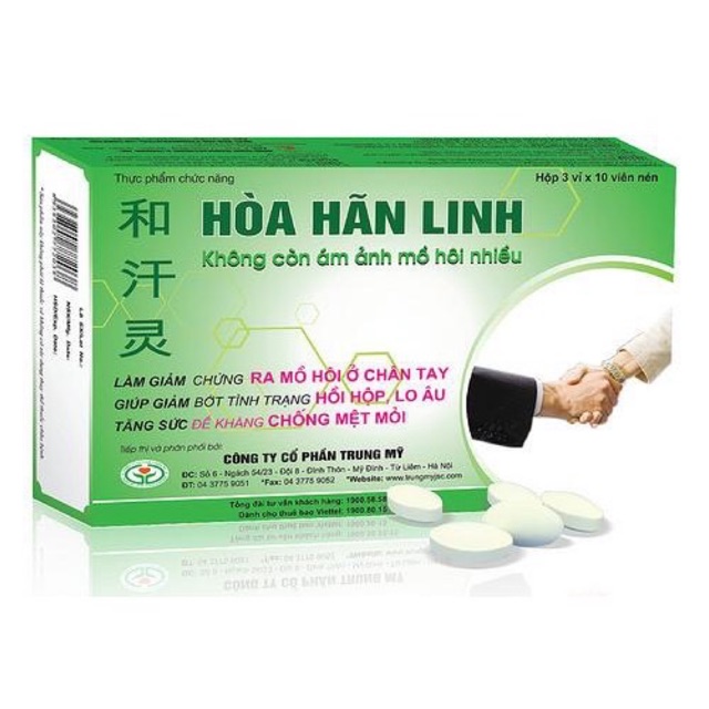 CHÍNH HÃNG HÒA HÃN LINH - GIẢI TỎA NỖI LO MỒ HÔI NHIỀU TAY CHÂN (tem tích điểm công ty 6+1)
