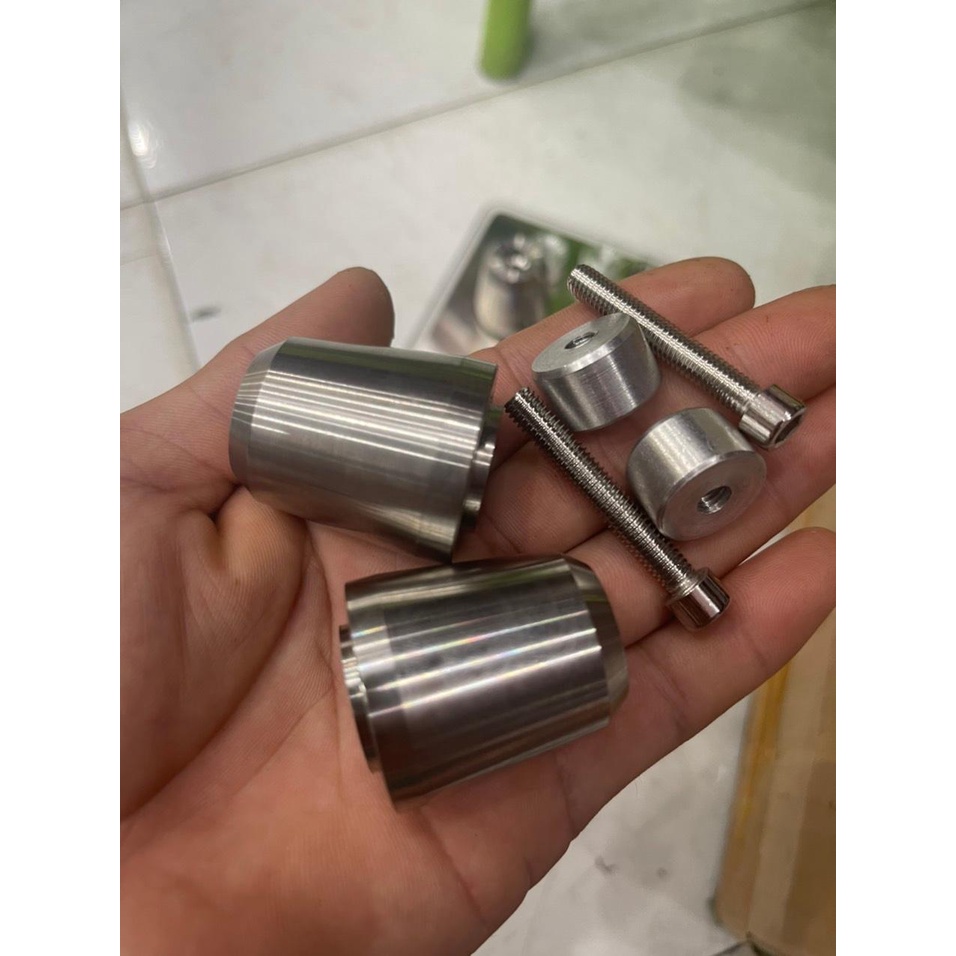 Cặp Gù Inox 304 CNC siêu nặng 350g chống rung tay lái Tặng 2 món