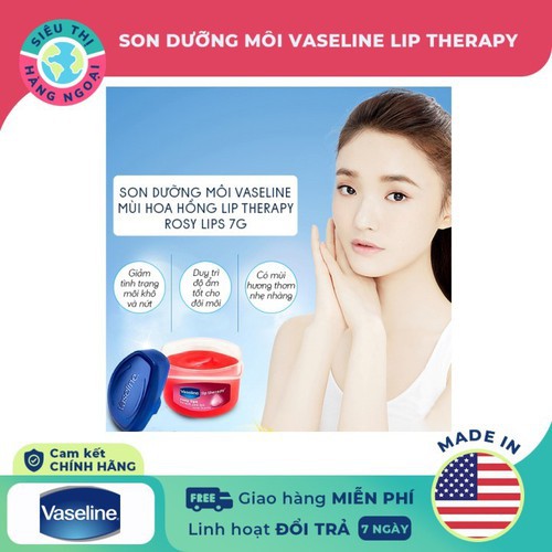 SON DƯỠNG MÔI VASELINE CHÍNH HÃNG - DƯỠNG ẨM -HỒNG MÔI TỰ NHIÊN-CHỐNG NỨT NẺ MÔI