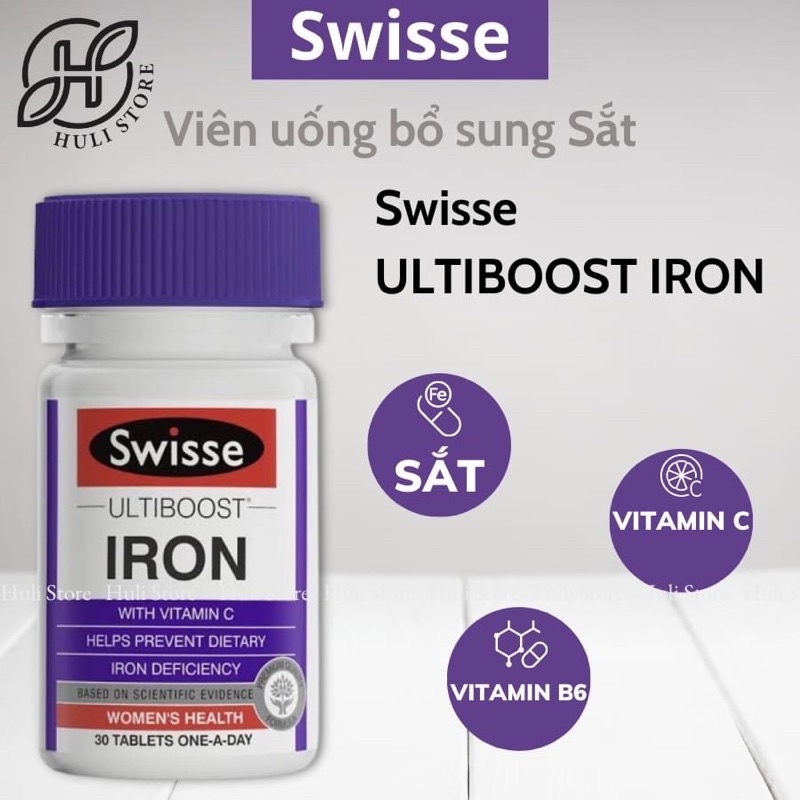 Viên uống bổ sung Sắt Swisse Ultiboost Iron 30 viên