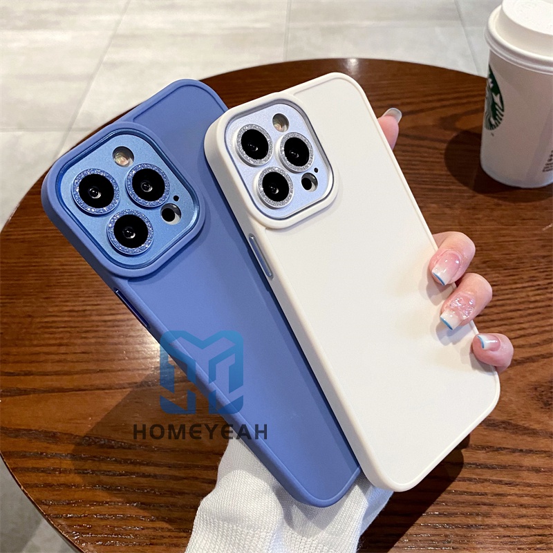 Ốp Điện Thoại Silicon Mềm Chống Sốc Mặt Nhám Phối Kim Tuyến Cho iPhone 11 12 13 Pro Max