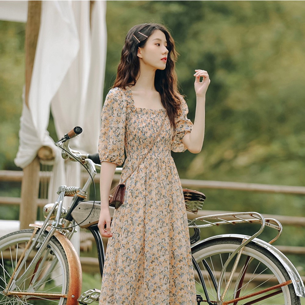 [2 LỚP] VÁY HOA NHÍ XÒE - ĐẦM MAXI ĐI BIỂN CHẤT VOAN BAY V-MX | BigBuy360 - bigbuy360.vn