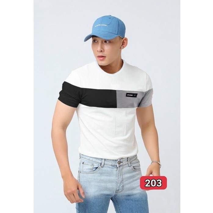 Áo Thun Nam trắng Cổ Tròn in họa tiết Cao Cấp ( nhiều màu) Tay Ngắn, chất cotton mềm mại Lady-Hn Store88 203