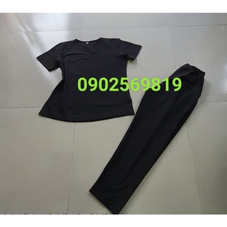 Bộ đồng phục Spa ,TMV  màu đen.