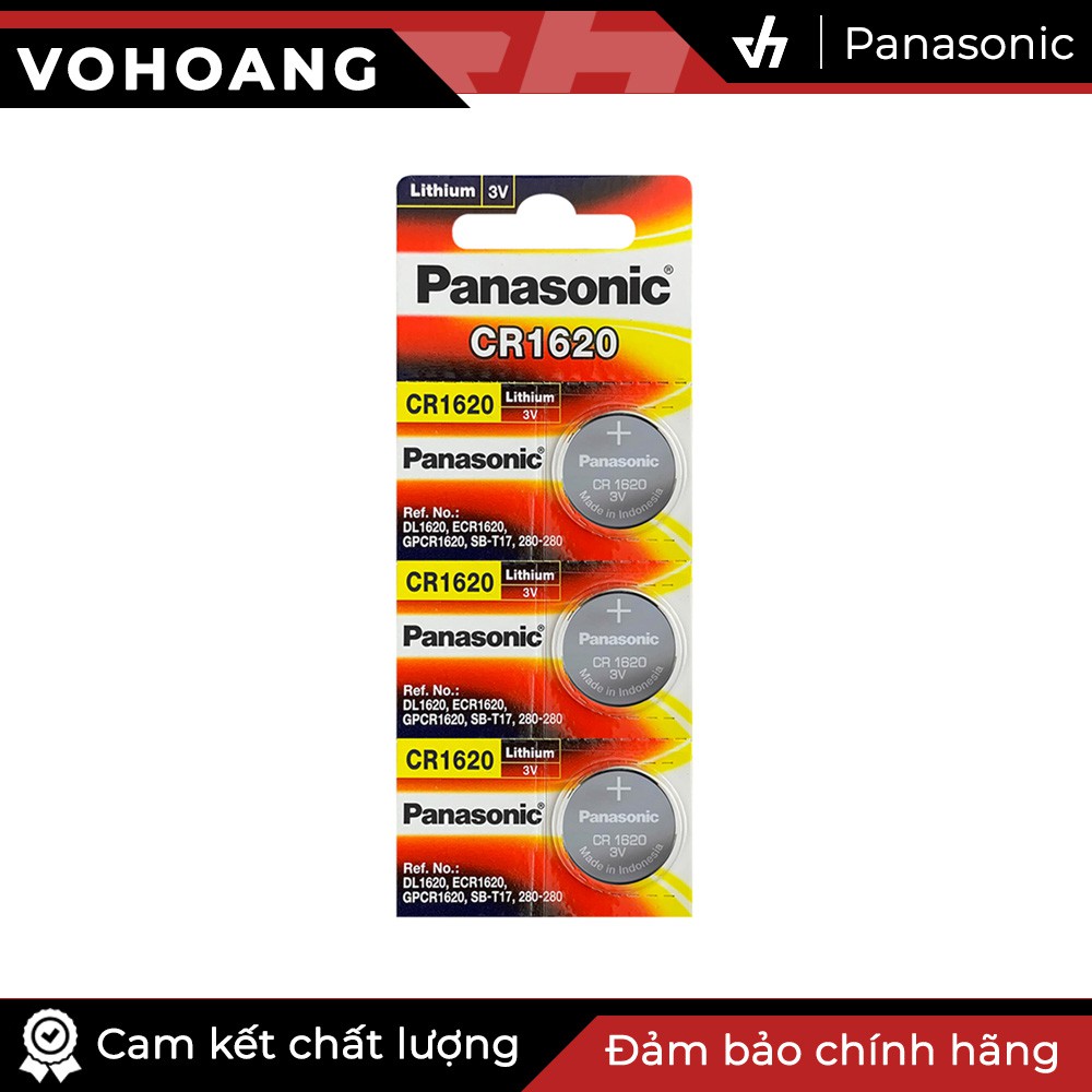 3 Pin Panasonic CR1620 Lithium 3V / DL1620 / ECR1620 / GPCR1620