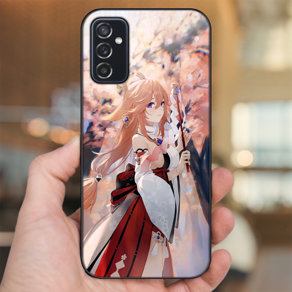 Ốp lưng Samsung M52 viền đen in hình Yae Miko Genshin Impact