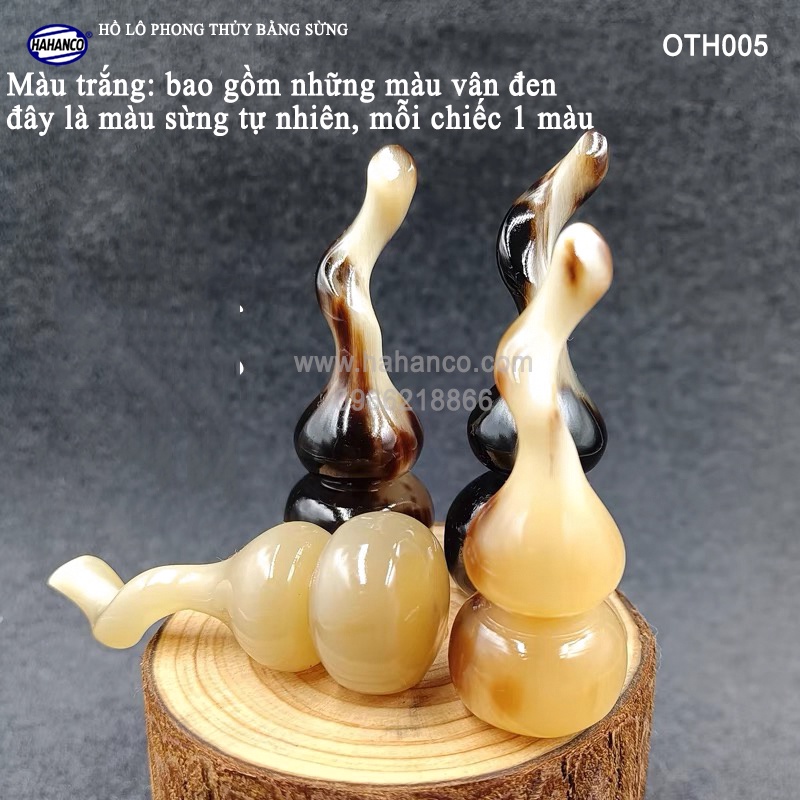 Hồ Lô Phong Thuỷ Bằng Sừng HAHANCO Khánh Treo Ô Tô/ Móc Khoá Hút Tài lộc- OTH005