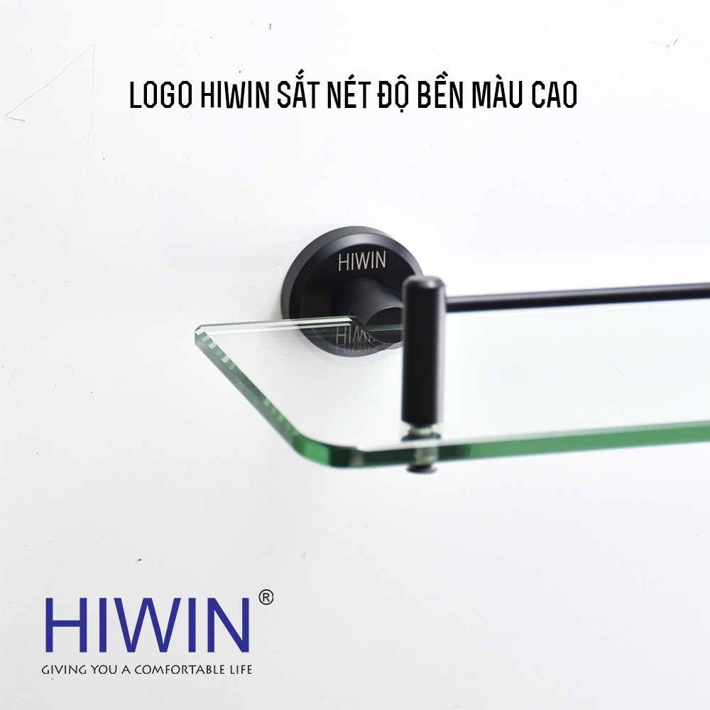 Kệ kính đơn phòng tắm inox 304 mạ đen HIWIN Y-541A