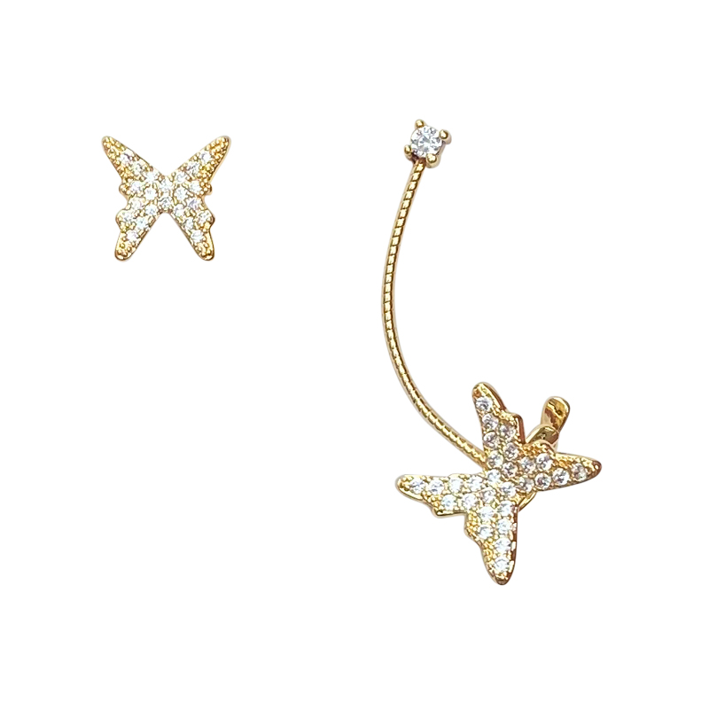 Hoa Tai Hình Bướm Đính Đá Phong Cách Hàn Quốc