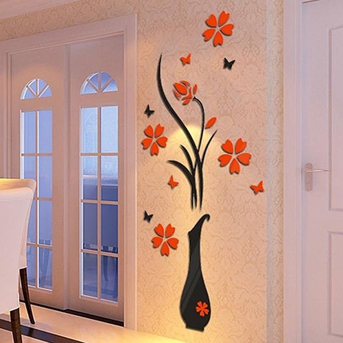 Decal Dán Tường Hình Lọ Hoa 3D