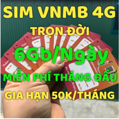 [Miễn Phí 1 Tháng] Sim Siêu Data 4G Vietnamobile 180GB/tháng