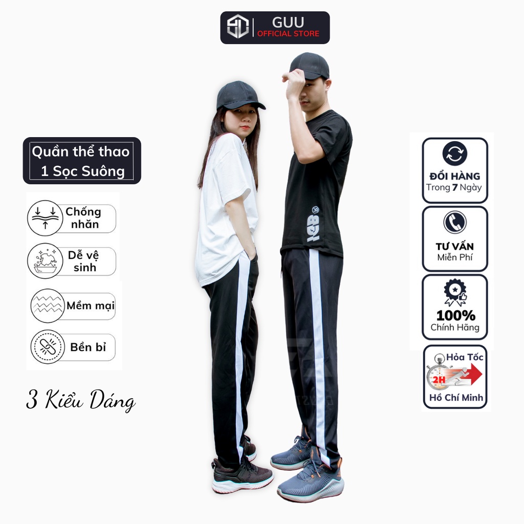 Quần Jogger Nam Nữ Trơn Basic Thể Thao 3 Sọc,Trơn