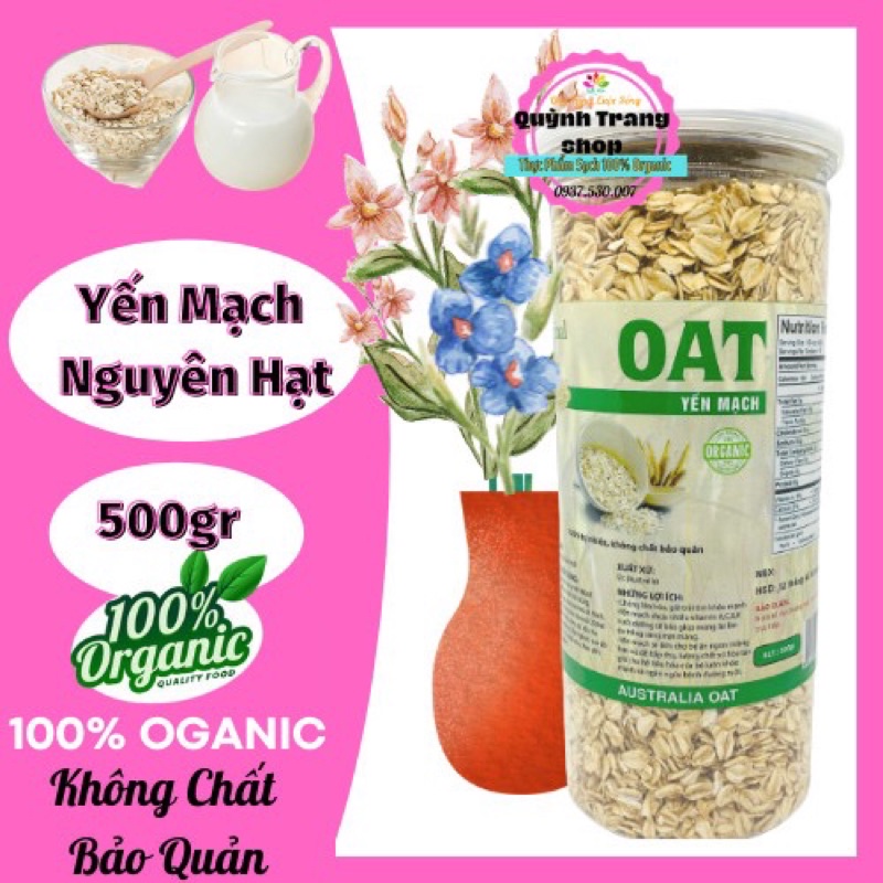 [Mới ra lò] Bột Yến Mạch NGUYÊN CHẤT 100% ĐẸP DA, NGĂN NGỪA LÃO HÓA, DỄ HẤP THỤ (500g)