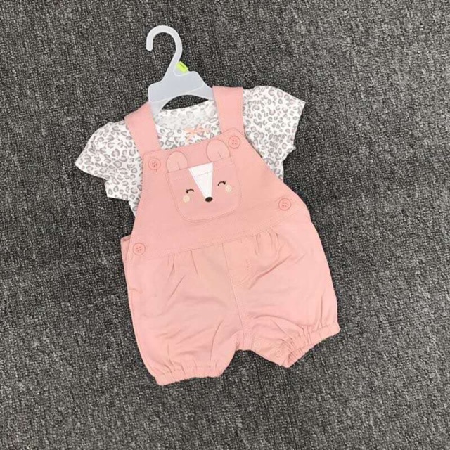 Set yếm hoạ tiết chú cáo hồng Carter