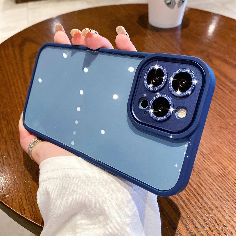 Ốp Điện Thoại Acrylic Cứng Trong Suốt Chống Sốc Viền Kim Loại Sang Trọng Cho iPhone 14 Plus13 12 11 Pro Max