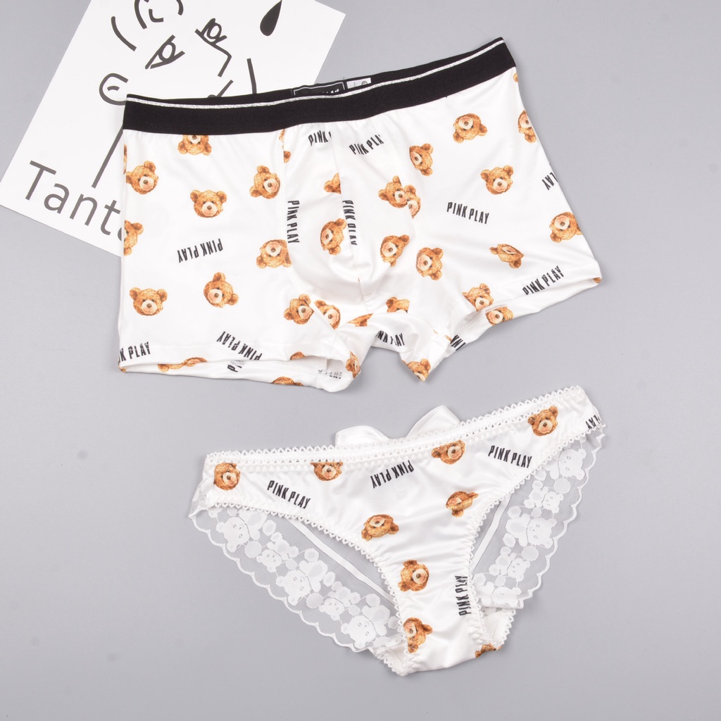 【Low Waist】New Cặp Đôi Quần Lót Hoạt Hình In Nam Thấp Nữ Lưng Gợi Cảm Của Quần Lót Tam Giác Phối Ren | BigBuy360 - bigbuy360.vn