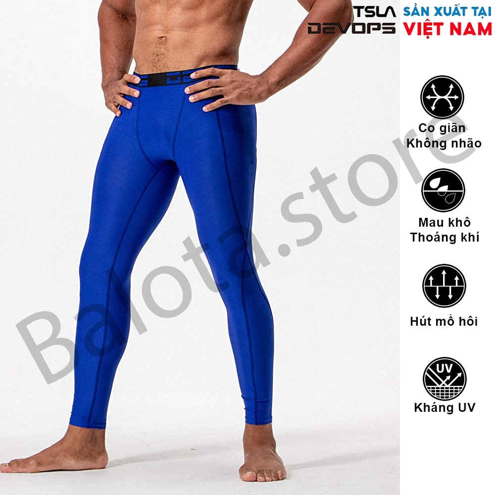 Quần legging nam DEVOPS có túi form ôm người, chất vải co giãn 4 chiều phù hợp với anh em chơi thể thao, gym, chạy bộ... | BigBuy360 - bigbuy360.vn