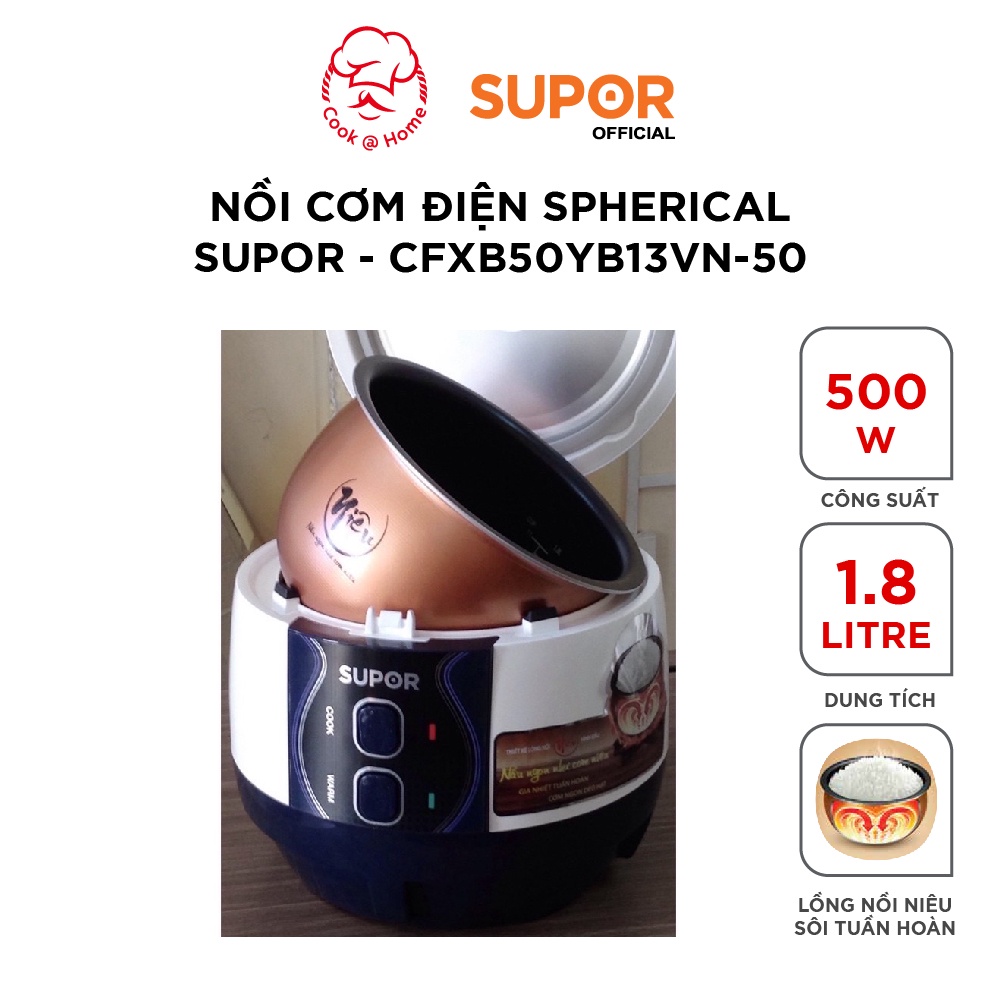 Nồi cơm điện Niêu Spherical Supor CFXB50YB13VN - 1.8L, 500W