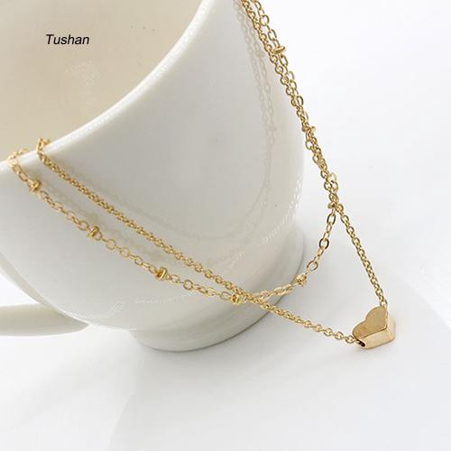 Lắc chân xi mạ hai lớp mặt hình trái tim dễ thương thời trang | BigBuy360 - bigbuy360.vn