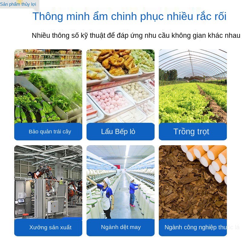 Máy tạo ẩm Mini xưởng rau quả lớn Giảm bụi, giữ ẩm, lấy lại tĩnh điện, Tùy chỉnh công nghiệp bằng sóng siêu âm