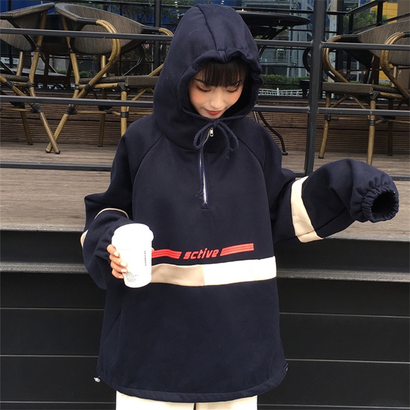 [Chất đẹp - mũ 2 lớp] Áo hoodie ulzzang nữ hàn quốc form rộng HD57 - Liti shop