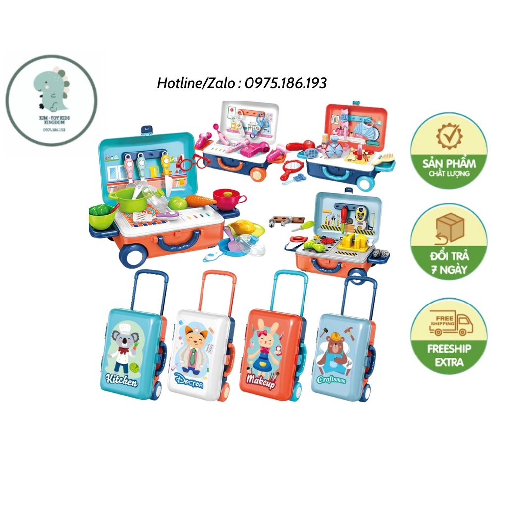 Vali nghề nghiệp, vali nghề bác sĩ, kĩ sư, đầu bếp, trang điểm cho bé thỏa sức sáng tạo với ước mơ về công việc của mình