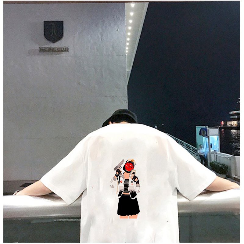 Áo thun unisex độc lạ phong cách Nhật Bản form rộng vải dày mịn 2019T1878
