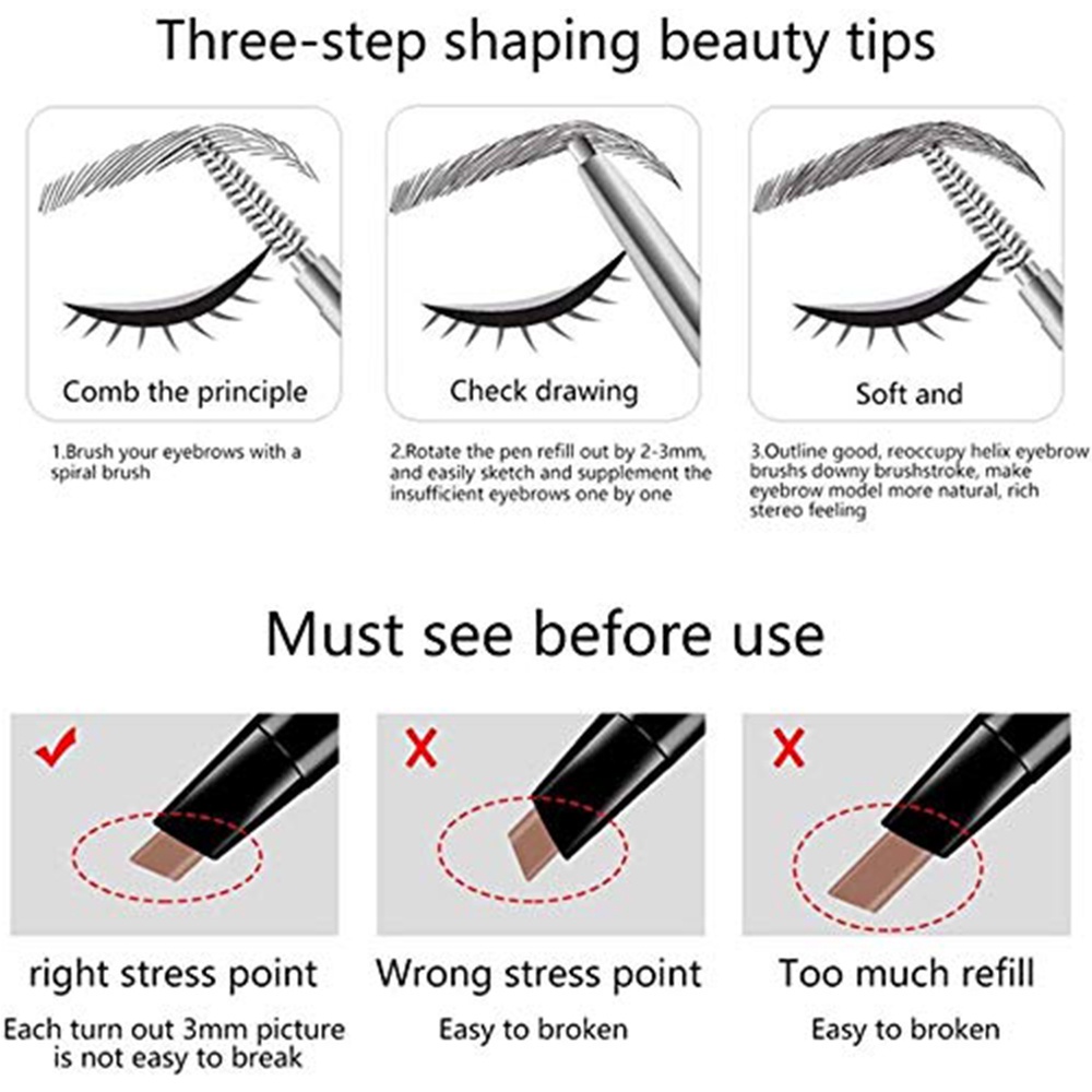 [Hàng mới về] Bút kẻ lông mày hai đầu màu xám đậm lâu trôi