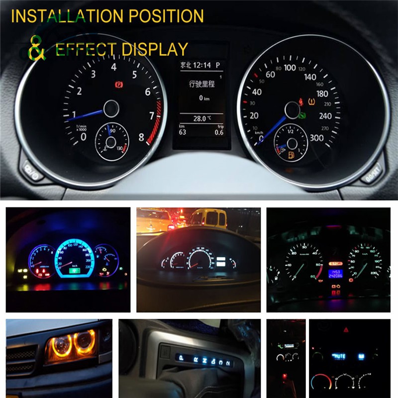 Bộ 10 đèn led ô tô t4 2smd bảng bảng đồng hồ hồ xe hơi