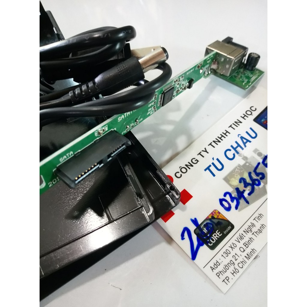Hộp gắn DVD SATA Laptop - Chuẩn dày 12.7mm - Cáp kết nối USB