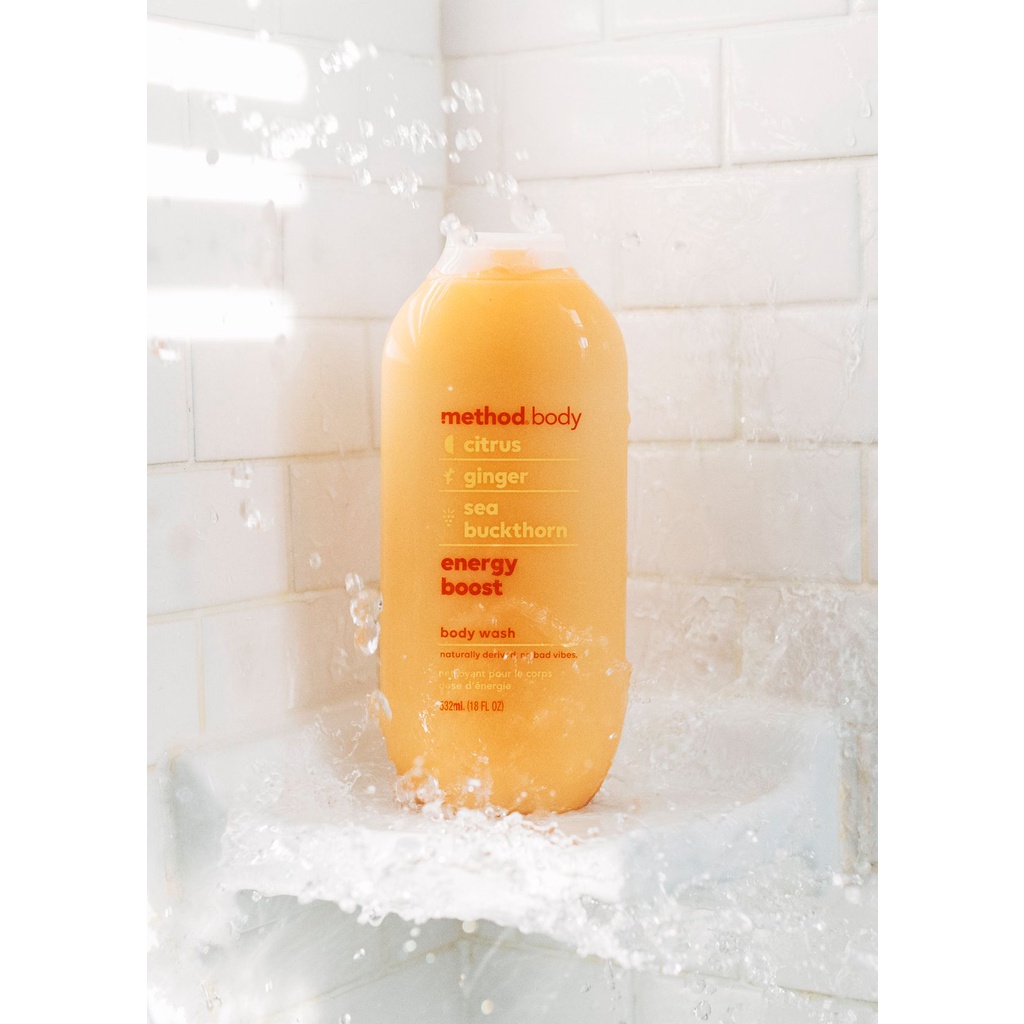 Sữa Tắm Hữu Cơ Tự Nhiên Method Body Energy Boost Body Wash 532ml #Cam Quýt, Gừng, Hắc Mai Biển